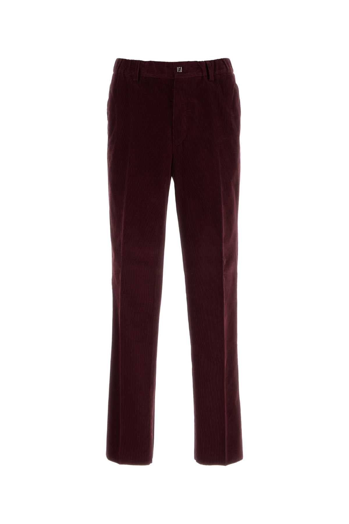 Cotton Trousers — Burgundy