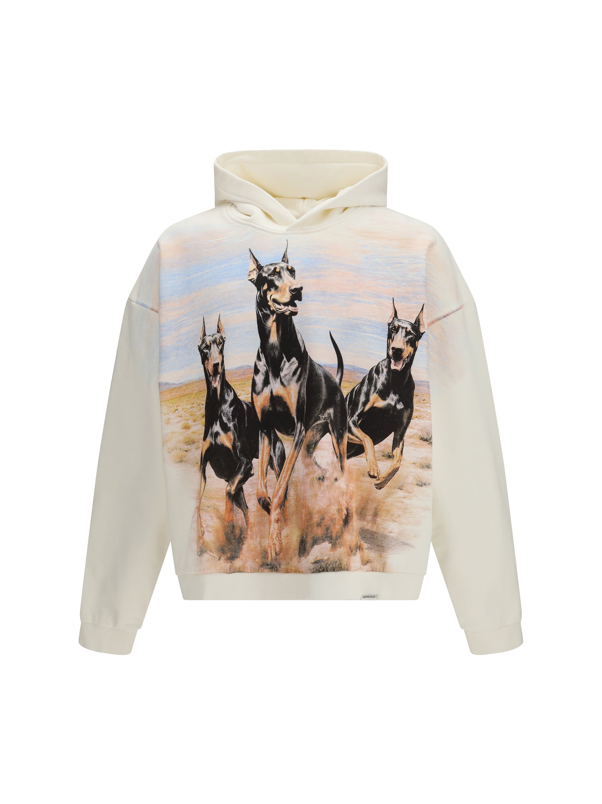 Western Dobermans Print Hoodie — White