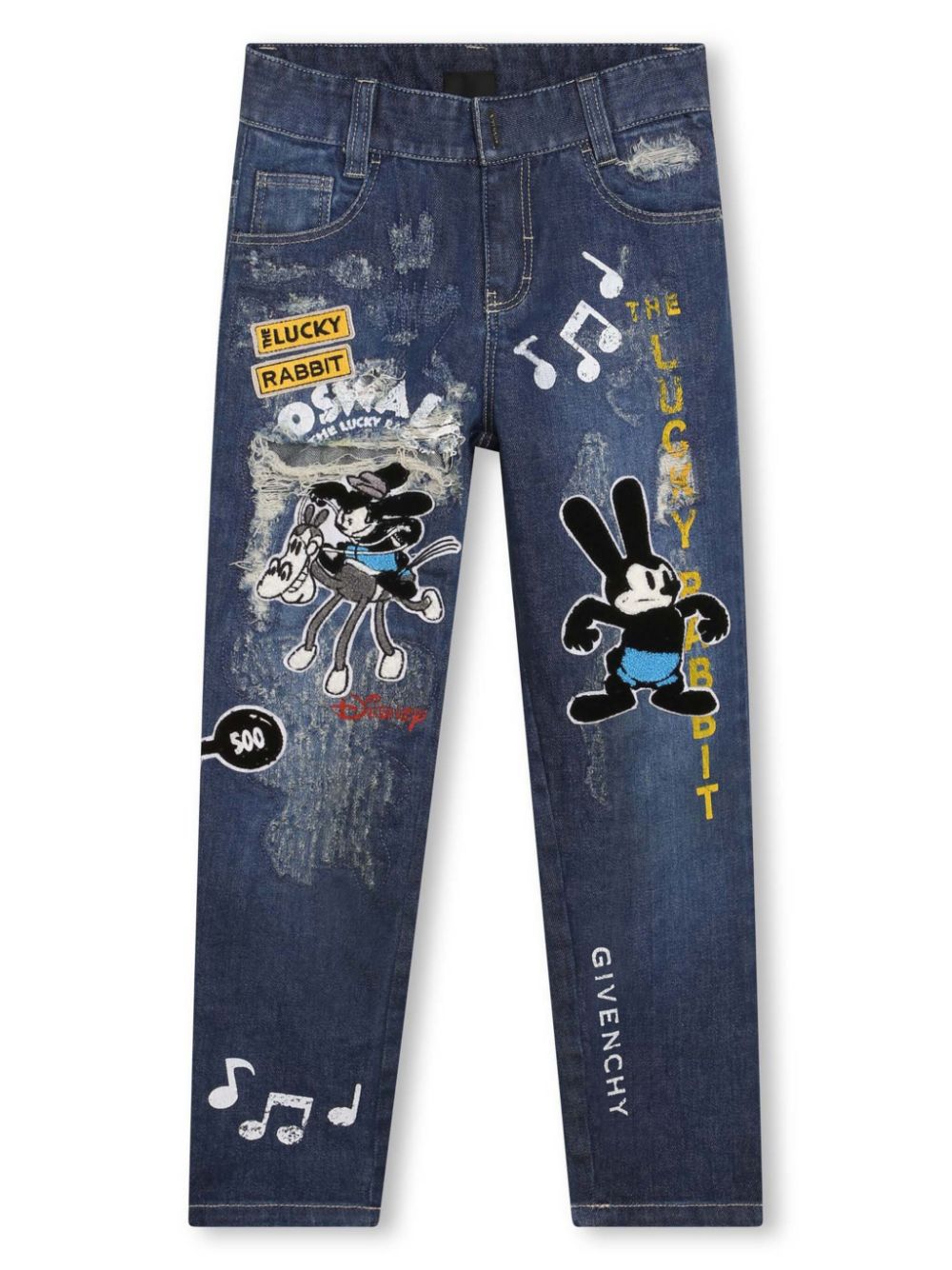 X Disney embroidered straight-leg jeans - Blue