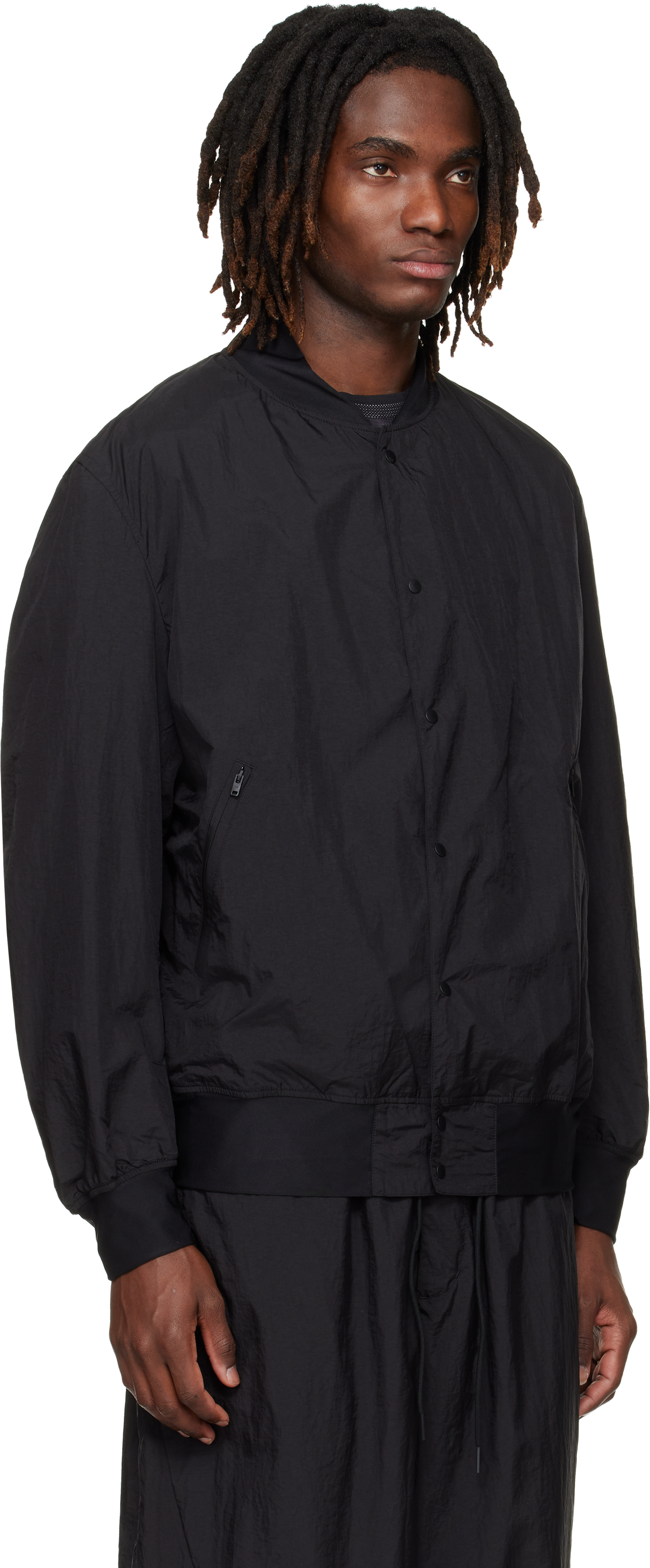 Black Collegiate Bomber Jacket