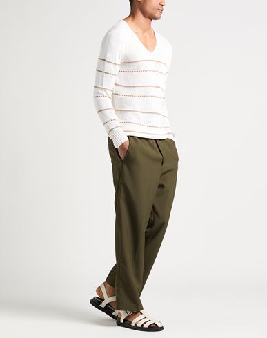 Man Sweater Cream Size 46 Bamboo, Linen, Hemp