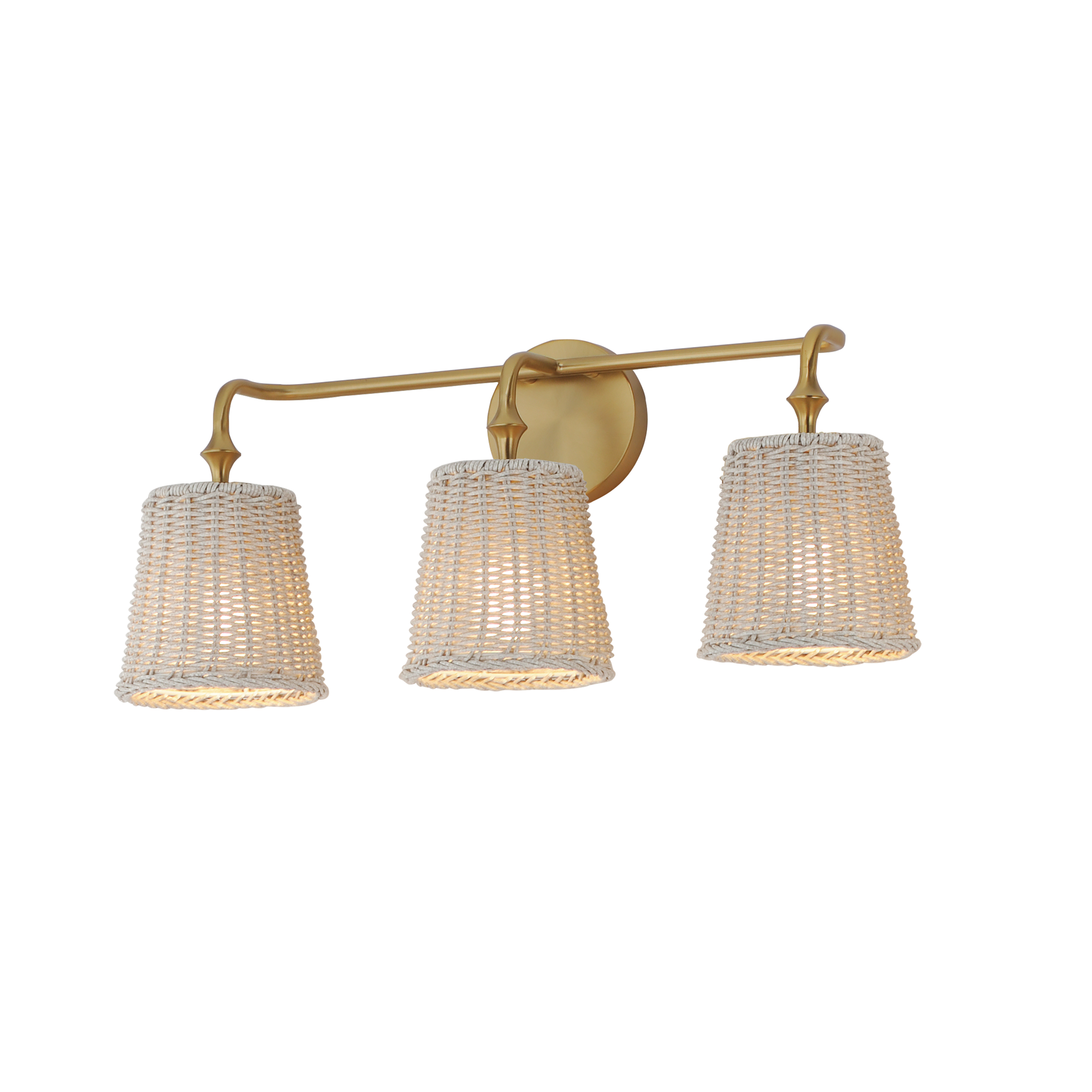 Natural Aged Brass Bathroom Vanity Light from the Baja Collection
