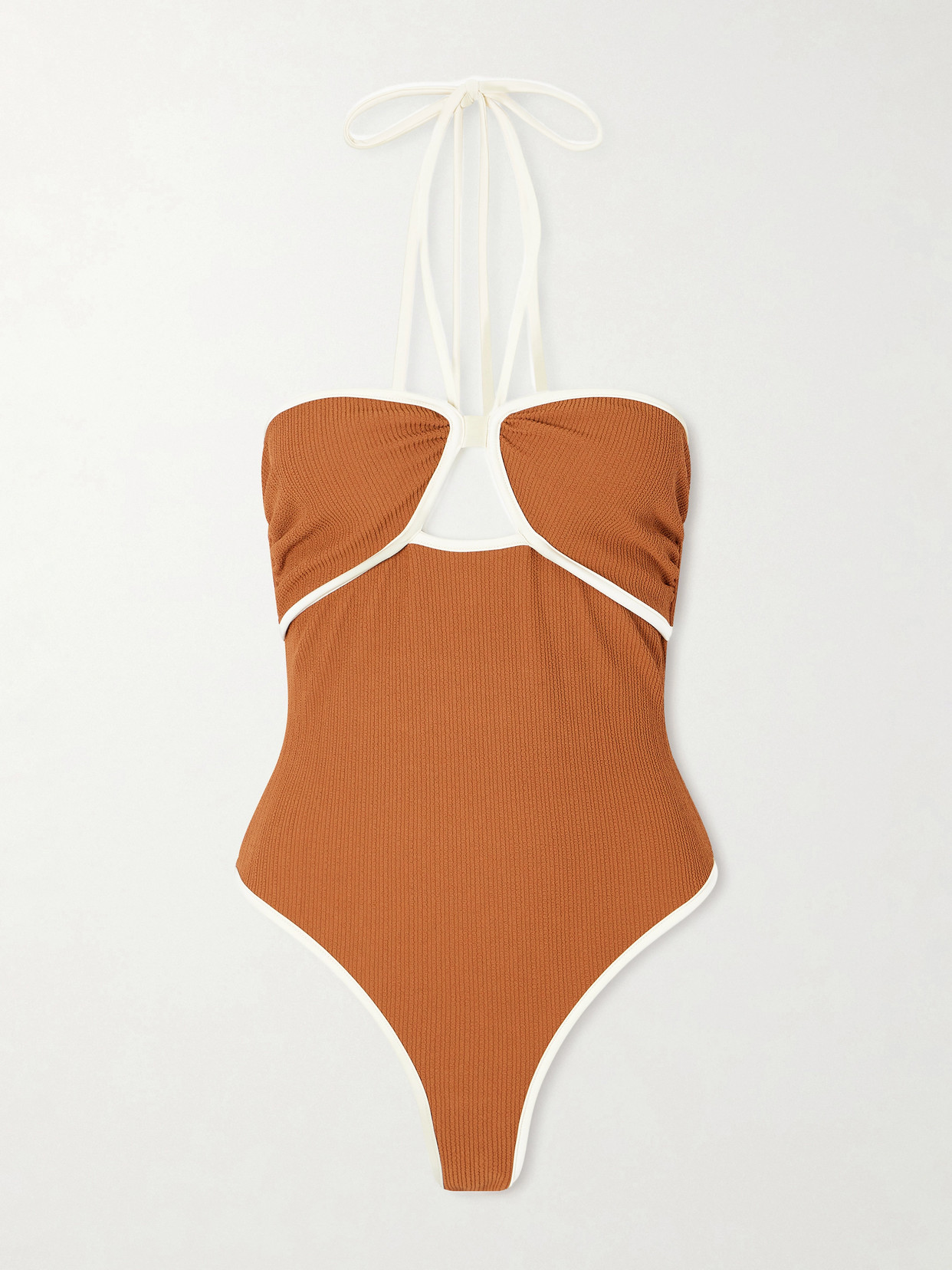 Sea Salt Cutout Swimsuit - Brown