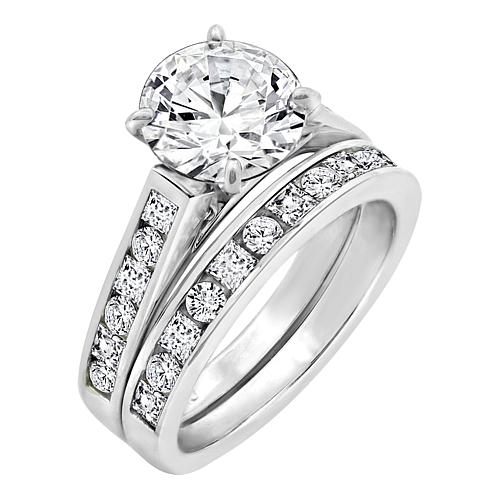 ™ 4.8ctw Channel-Set Boxed Bridal Ring 2-piece Set - White