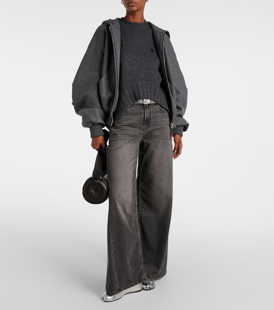 Mid-rise wide-leg jeans