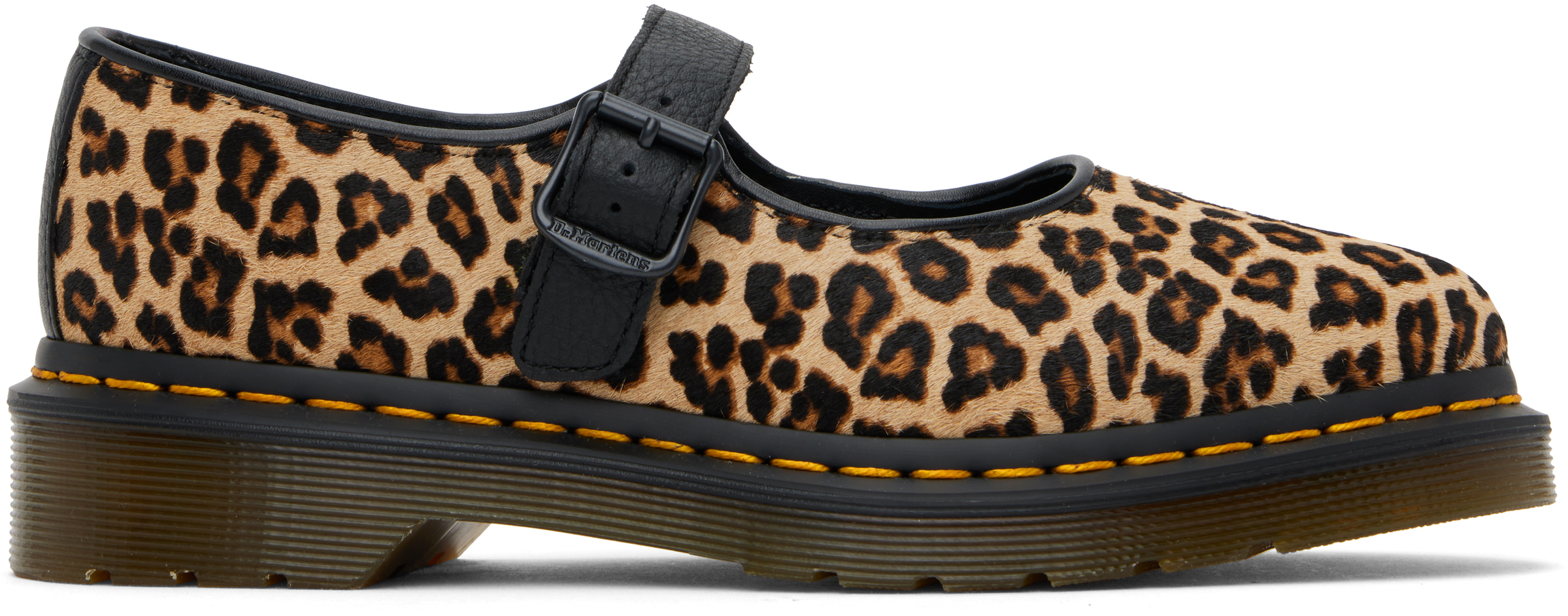 Dr. Martens Brown & Black Elphie Leopard Mary Jane Loafers