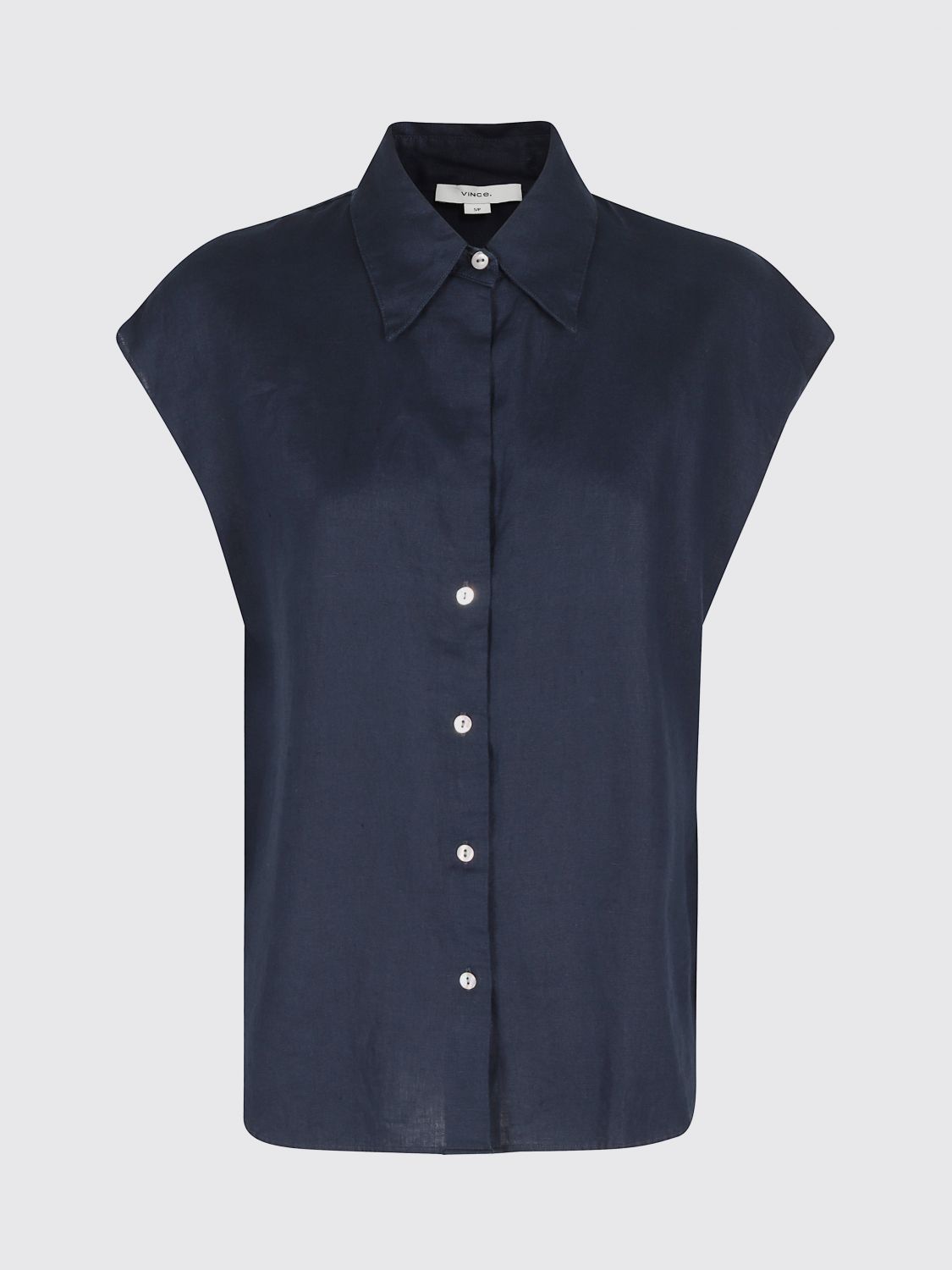 Linen Cap Sleeve Shirt