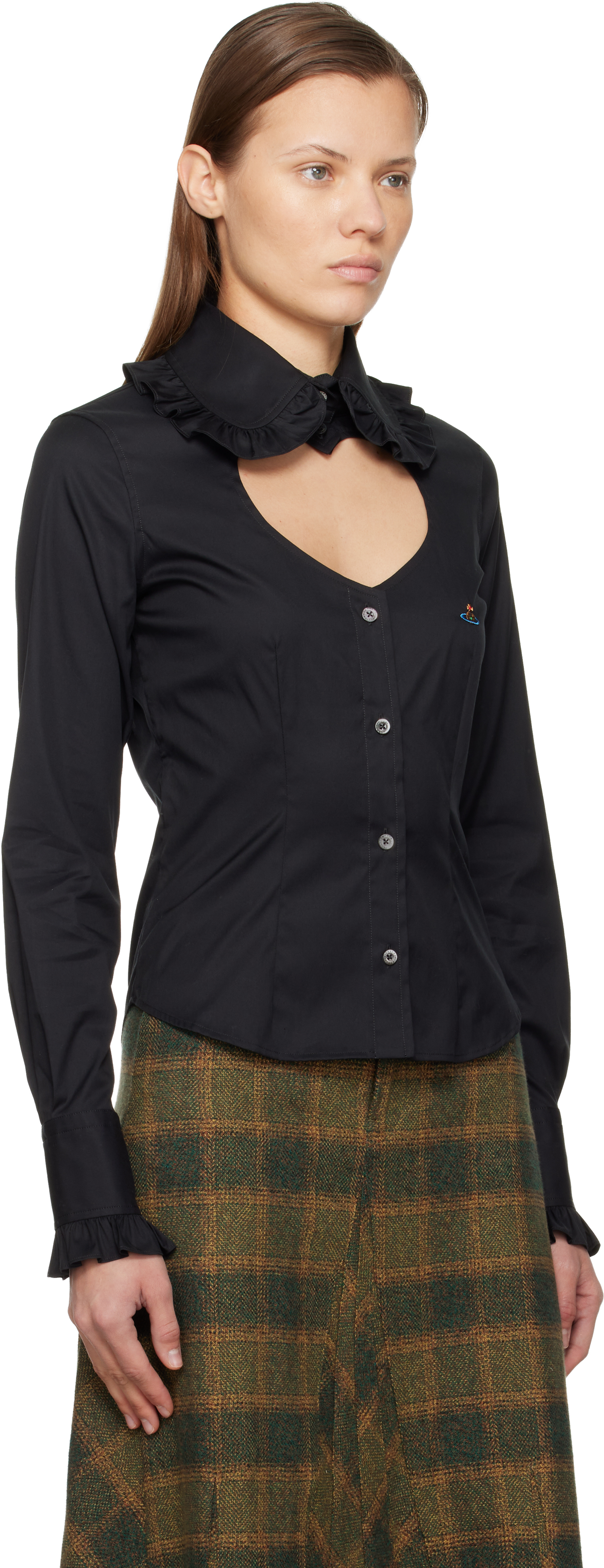 Black Toulouse Frill Shirt