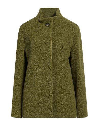 Icons Woman Coat Military green Size 4 Wool, Polyamide, Polyester