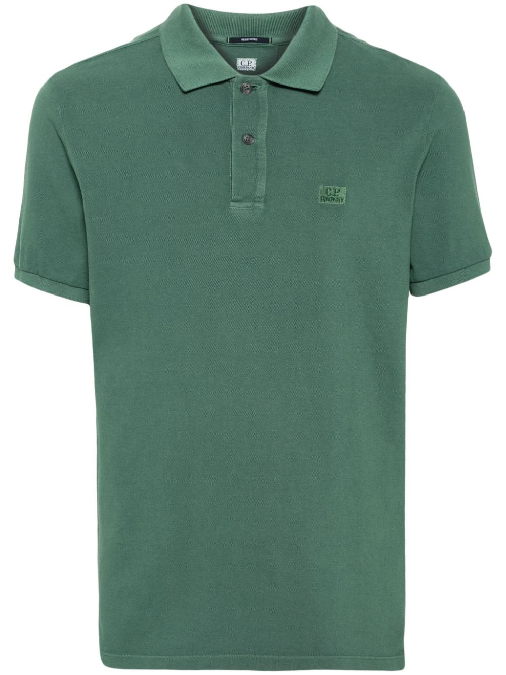 Logo-patch piqué polo shirt - Green