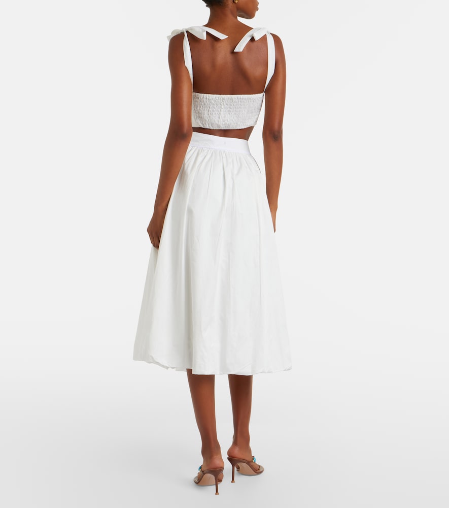 Alba cotton poplin midi skirt