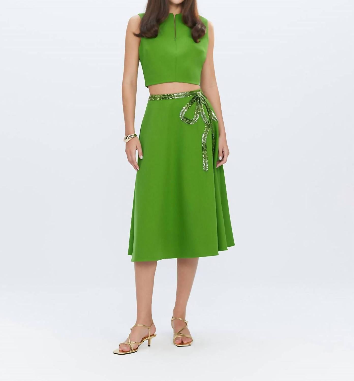 Harmonia Zipped Front Top In Rewild Green