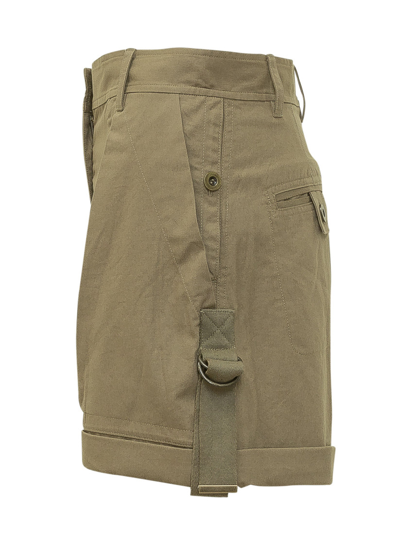 Green Solid Shorts
