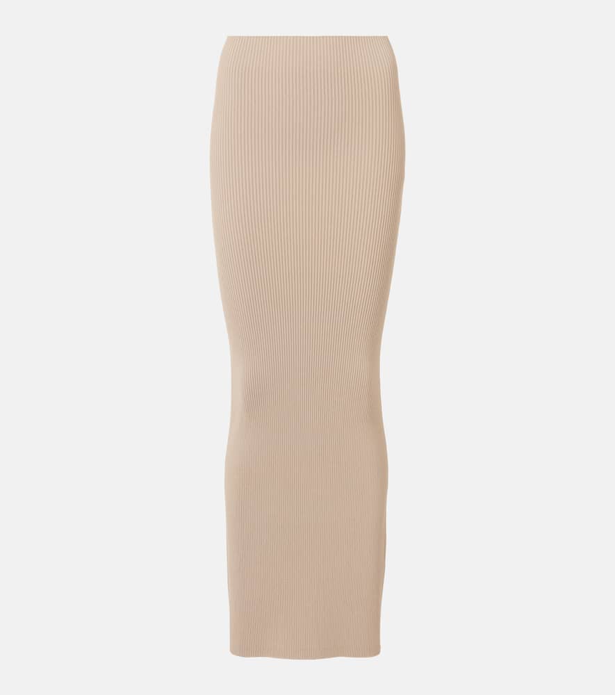 Aprile1234 high-rise crêpe maxi skirt