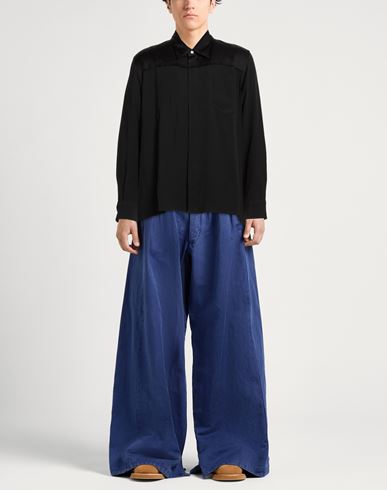 Man Shirt Black Size 16 Acetate, Viscose