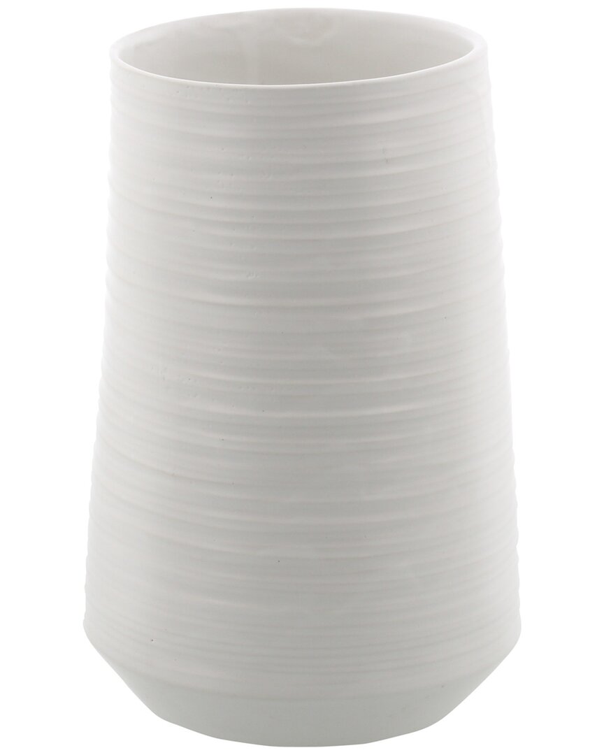 Porcelain Ribbed Vase