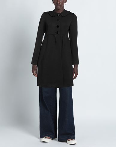 Woman Coat Black Size 6 Wool, Acrylic