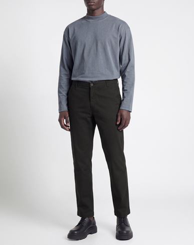 Man Pants Dark green Size 40 Cotton, Elastane