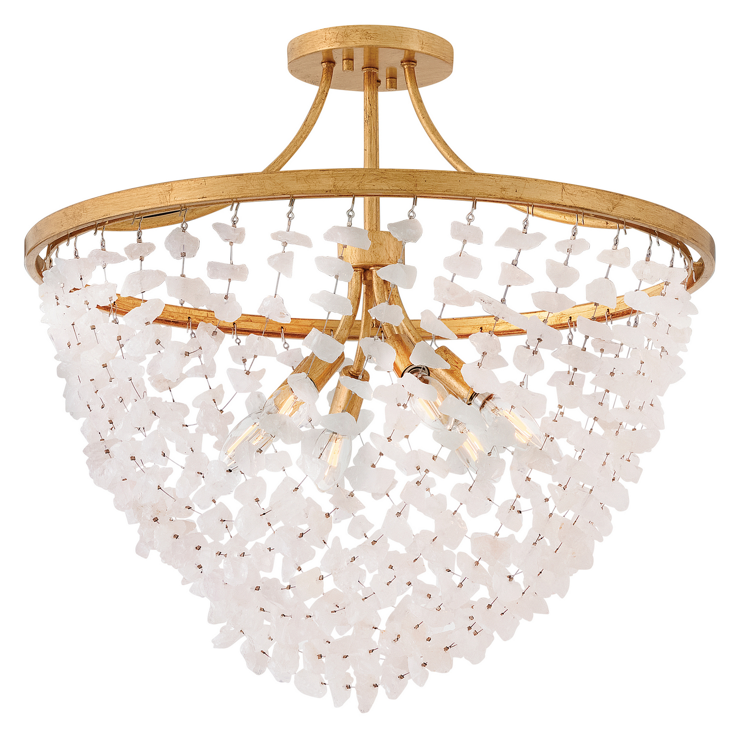 Distressed Brass LED Semi-Flush Mount from the Myra Collection