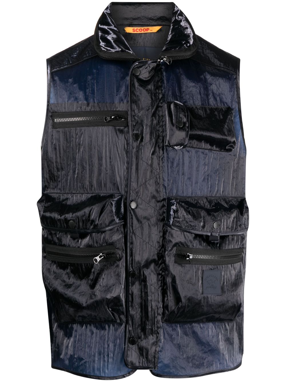 Multi-pocket design gilet - Blue