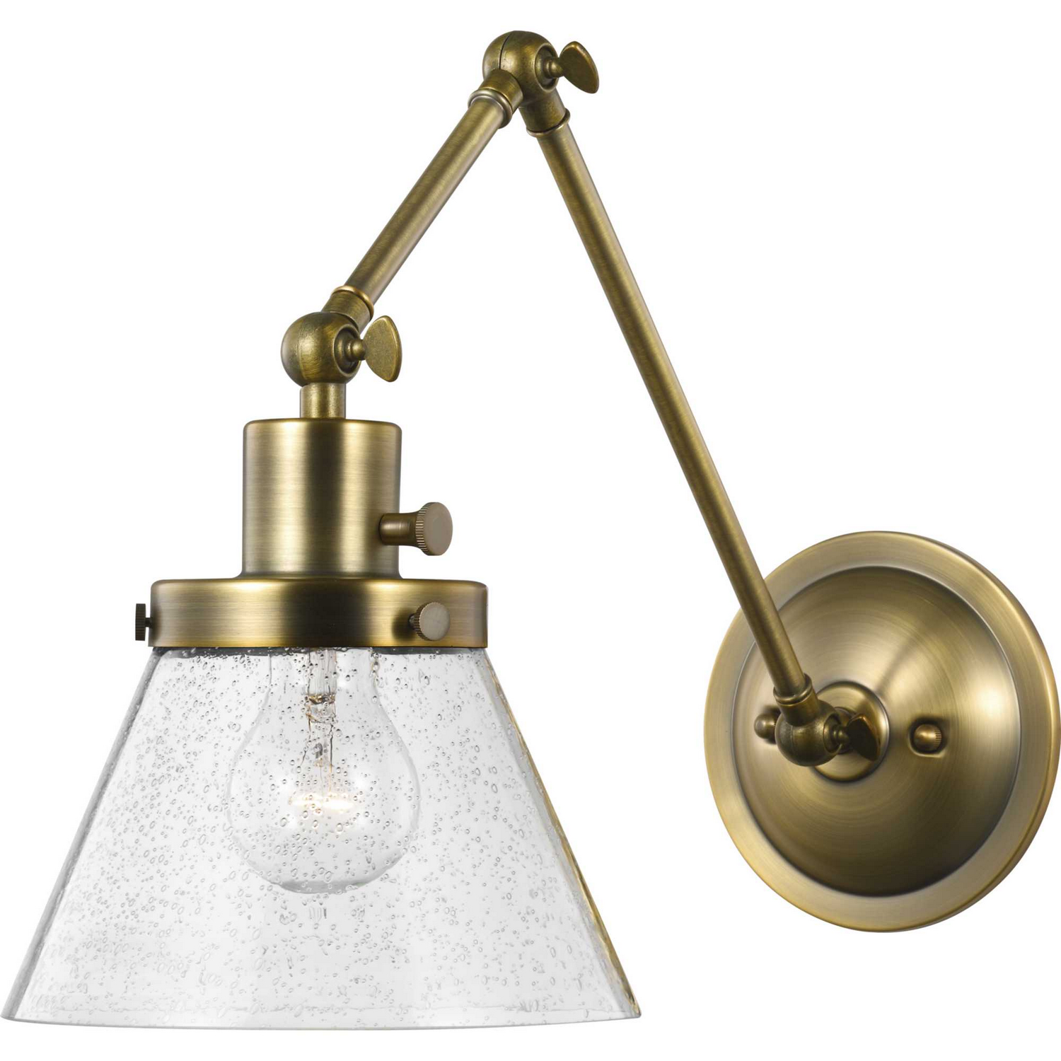 Vintage Brass Swing Arm Wall Lamp from the Hinton Collection