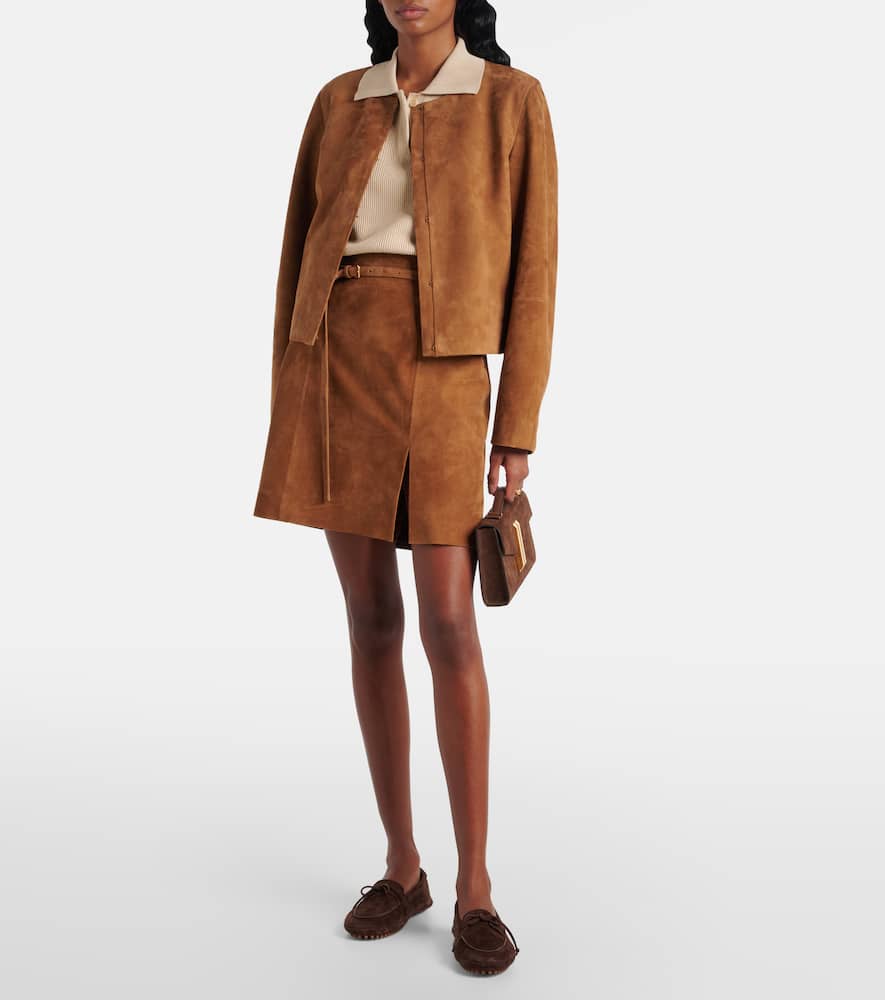 Suede miniskirt