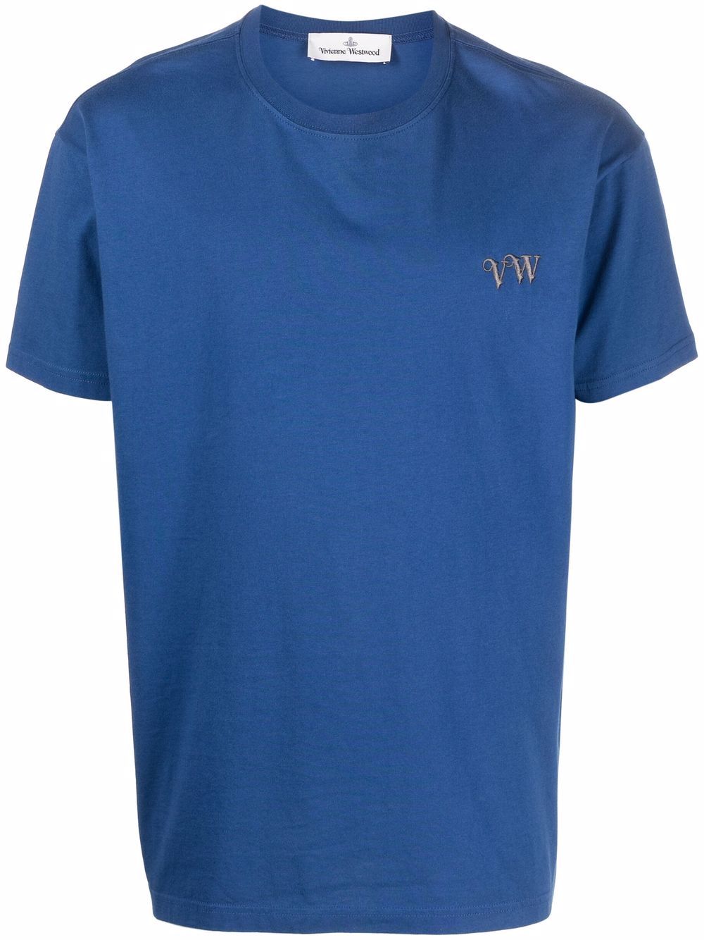 Embroidered-logo organic-cotton T-Shirt - Blue