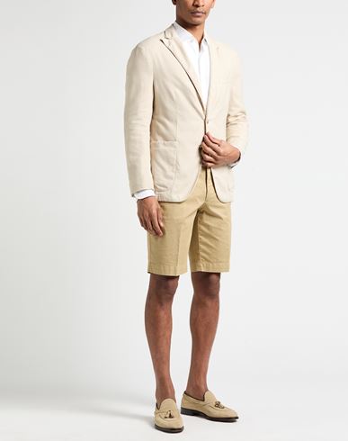 Man Blazer Beige Size 40 Cotton, Linen, Polyester, Elastane