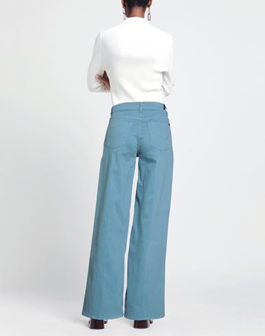 Woman Pants Slate blue Size 24 Cotton, Elastane