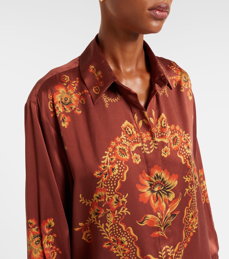 Alémais Seraphina printed silk satin shirt