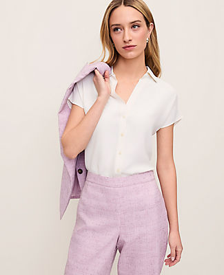 Ann Taylor Split Neck Blouse
