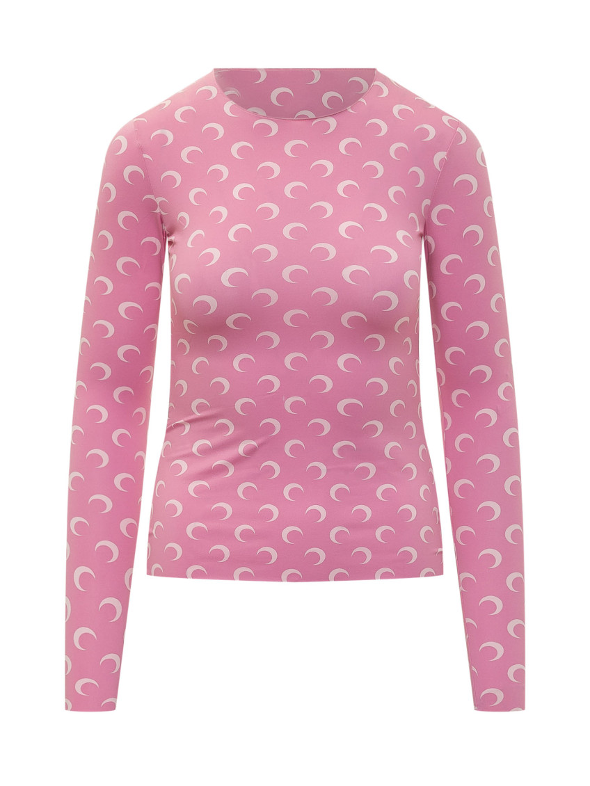 Pink Solid Crew Neck Top