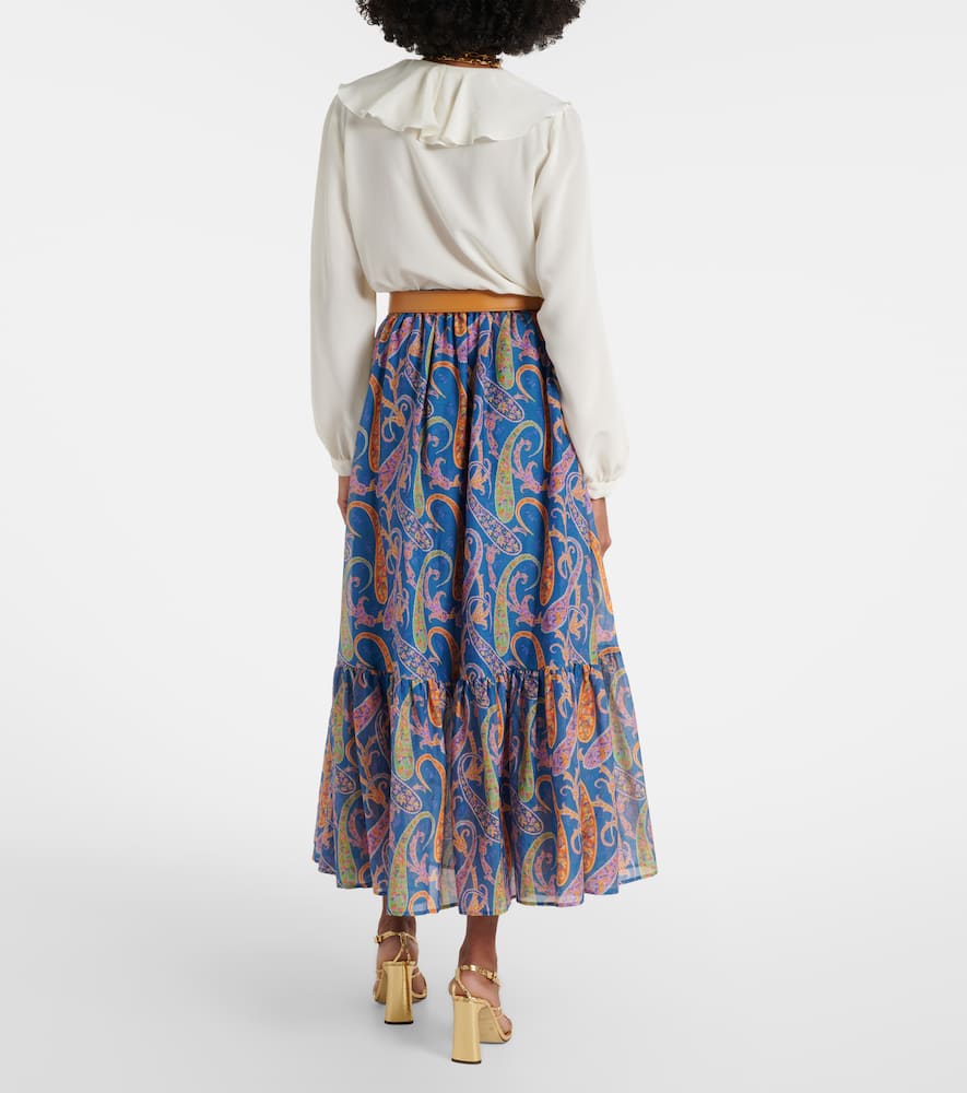 Paisley cotton and silk maxi skirt