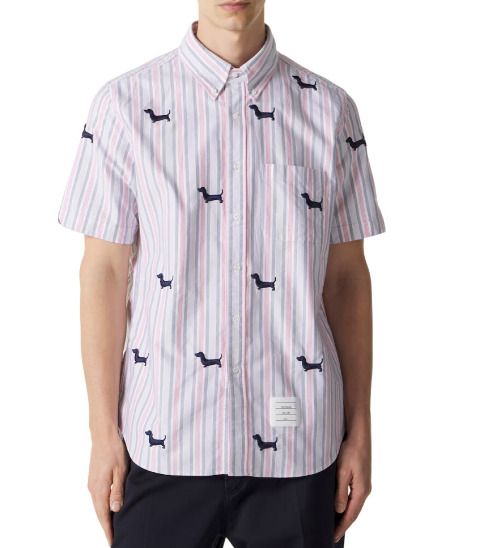 Thom Browne - straight fit cotton shirt stripe hector