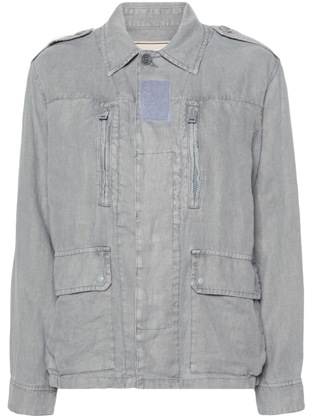 Kid linen military jacket - Blue