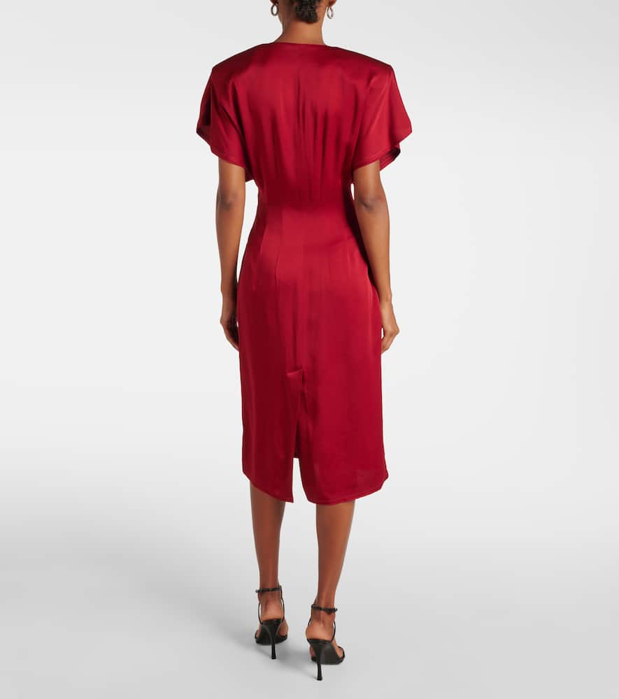 Draped satin midi dress