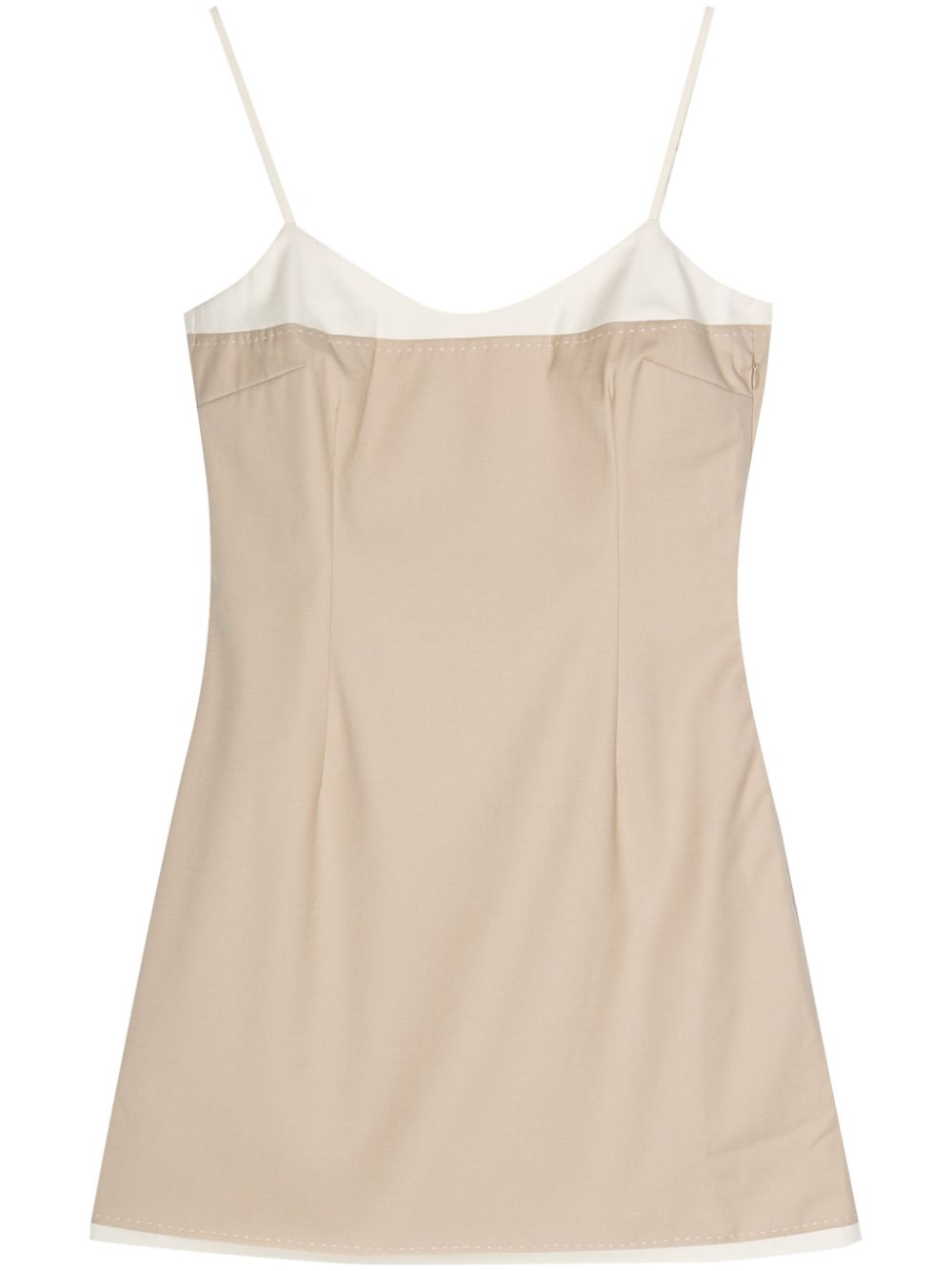 Layered-effect mini dress - Neutrals