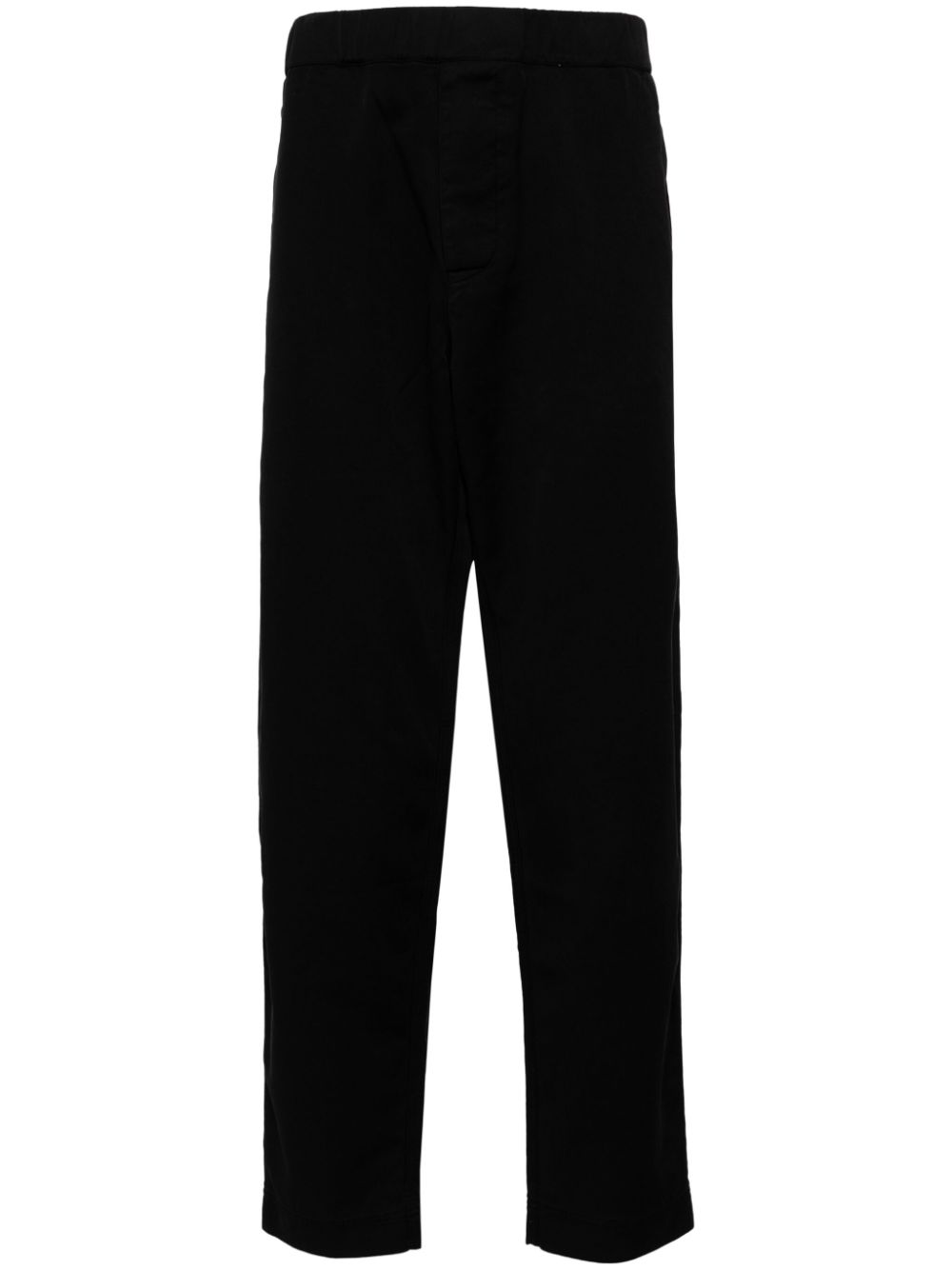 Cotton straight-leg trousers - Black