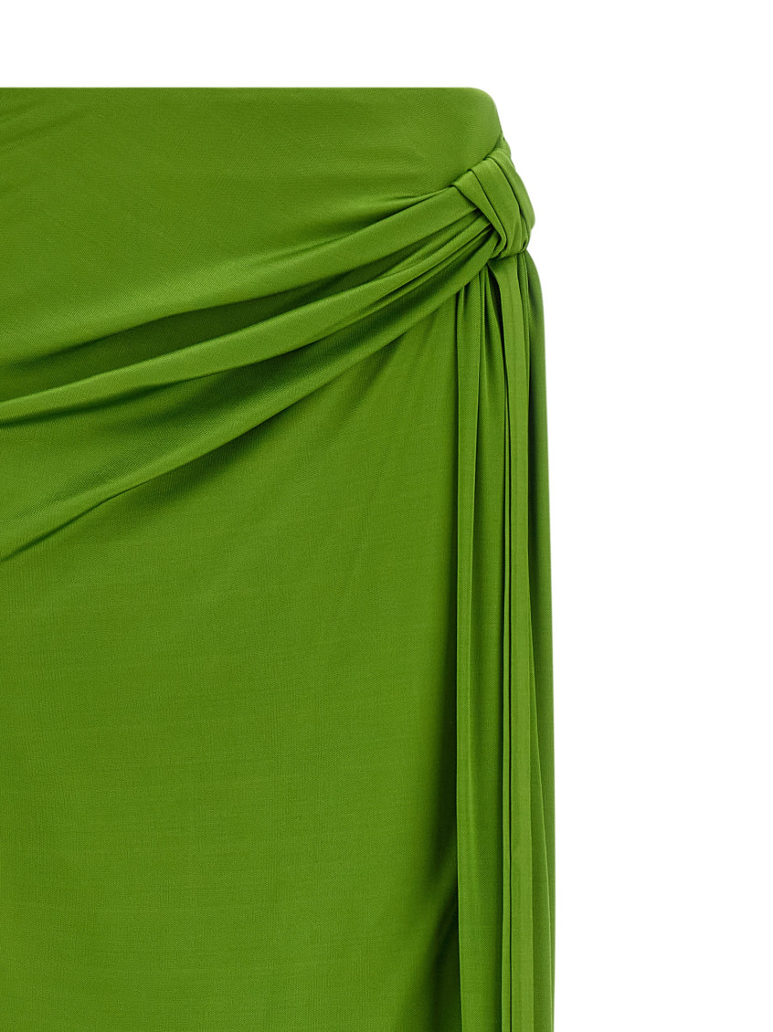 Shiny Viscose Skirt Skirts Green