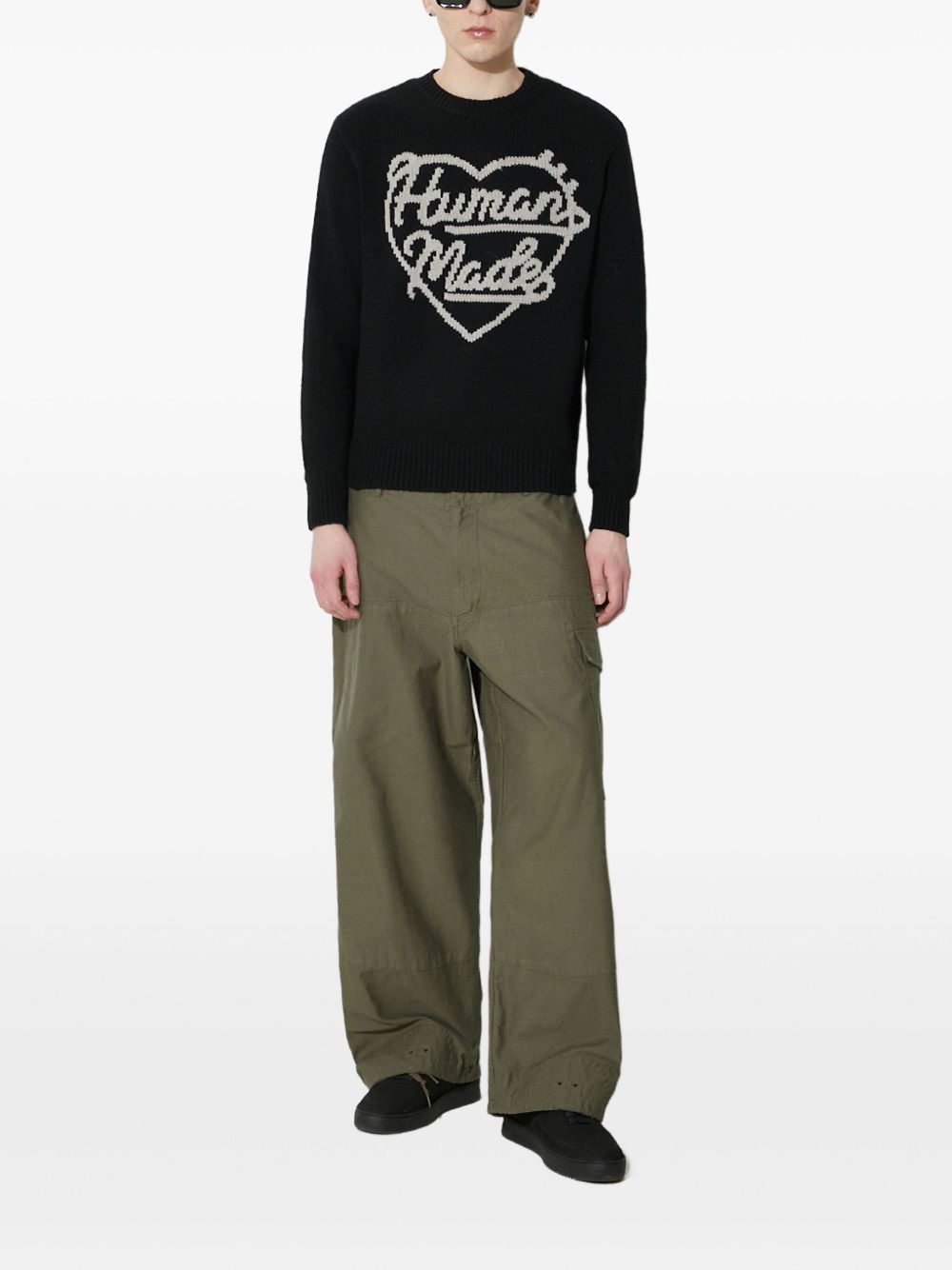 Logo-patch trousers - Green