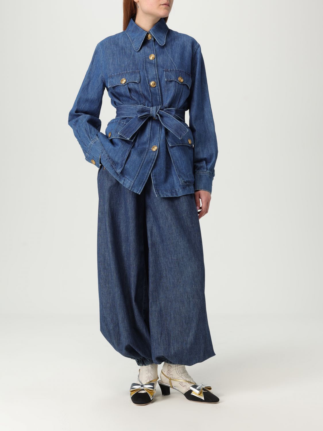 Pants VALENTINO Woman color Blue