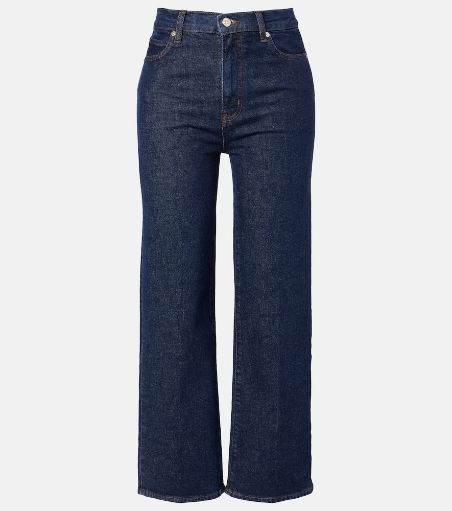 Cropped high-rise wide-leg jeans