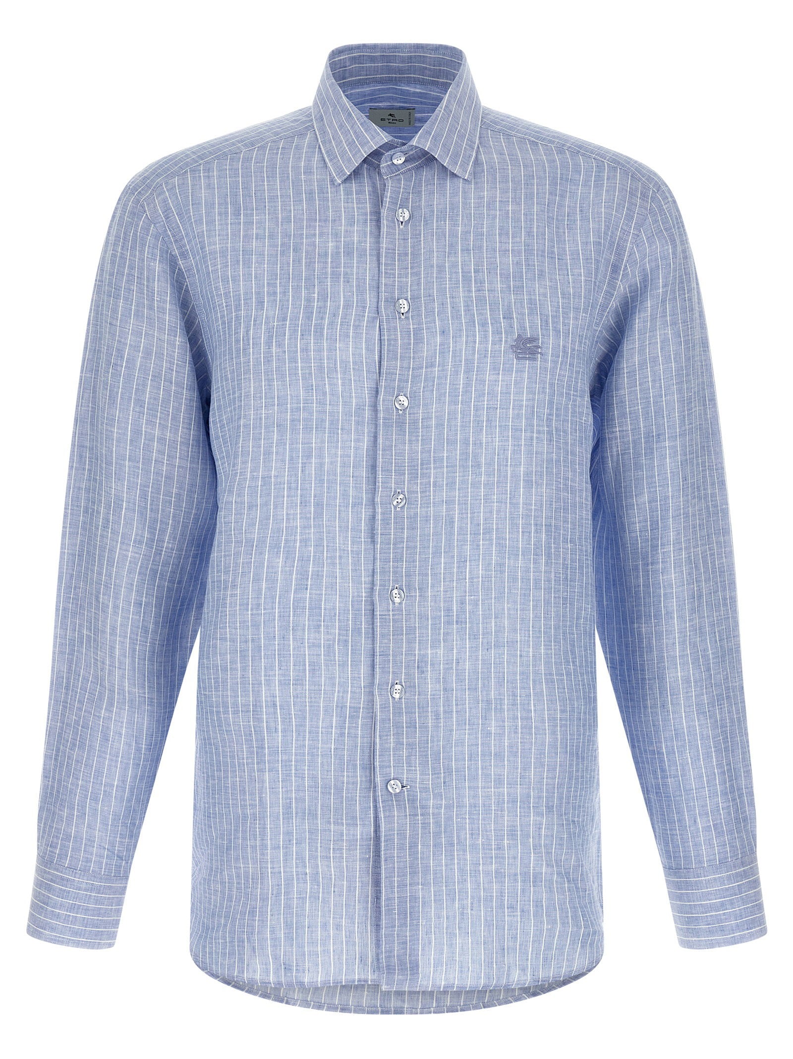 Striped Linen Shirt — Blue