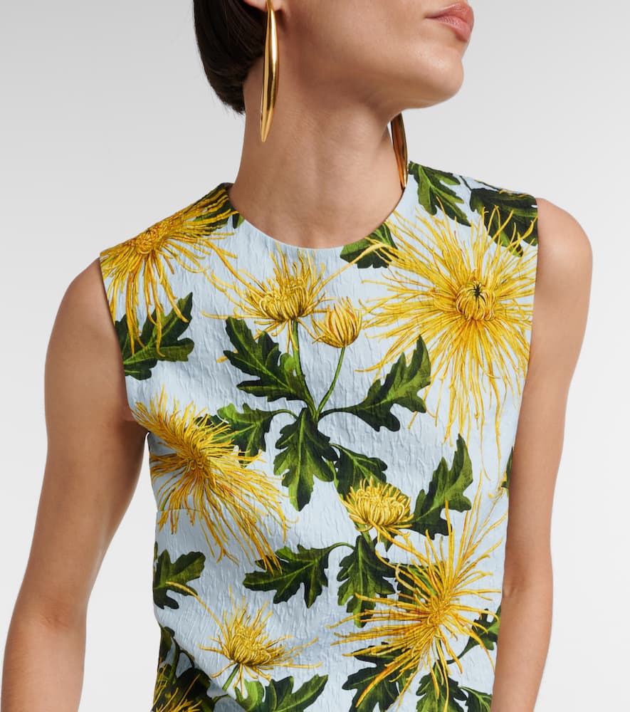 Chrysanthemum cotton-blend minidress