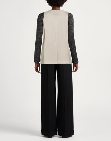 Momoní Woman Tailored Vest Sand Size 8 Viscose, Virgin Wool