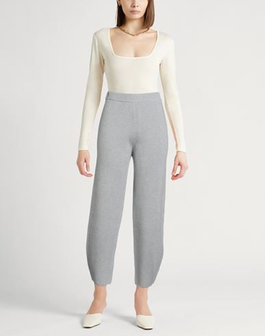 Woman Pants Grey Size 6 Virgin Wool, Silk, Viscose, Cashmere, Polyester
