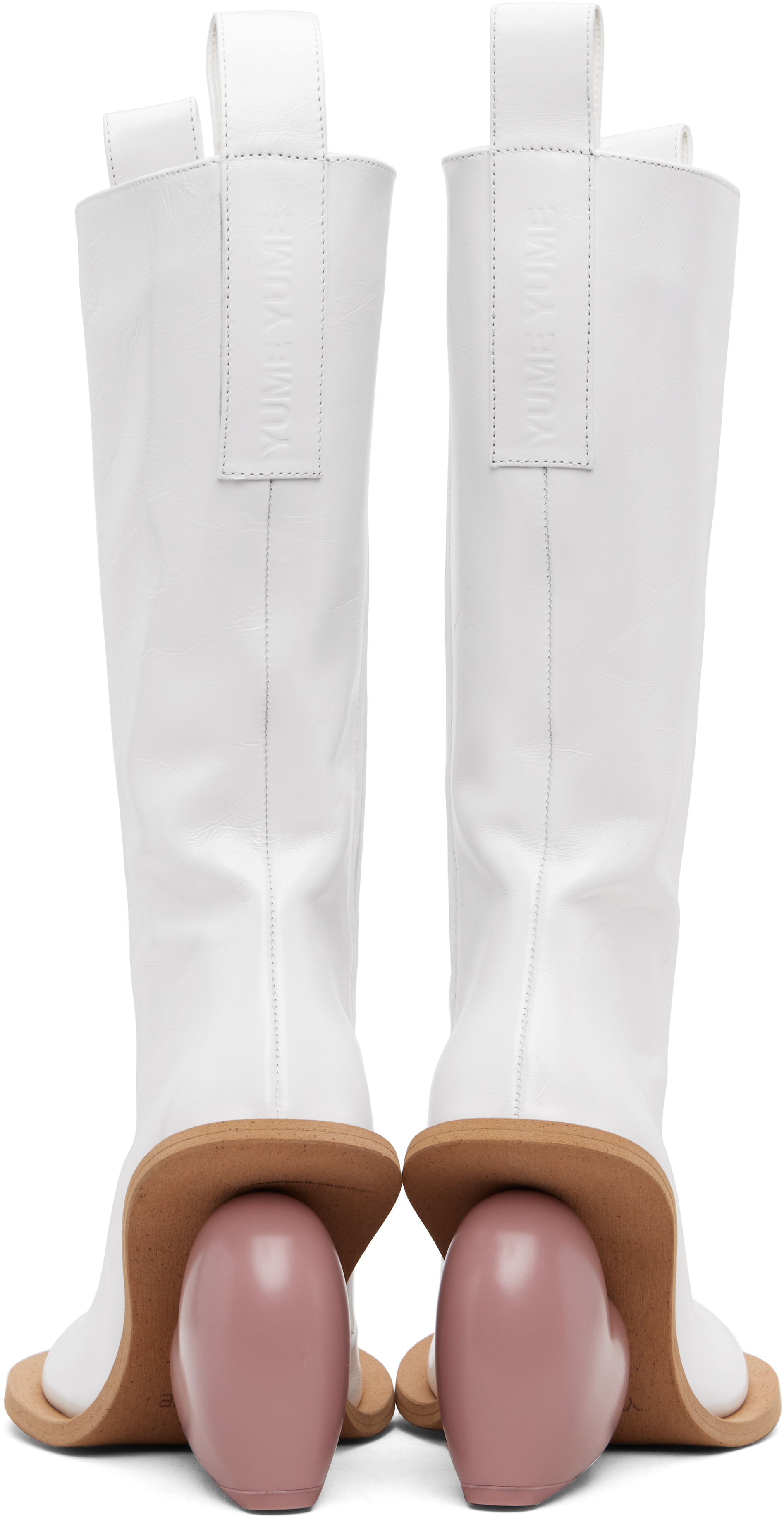 White & Pink Love Tall Boots