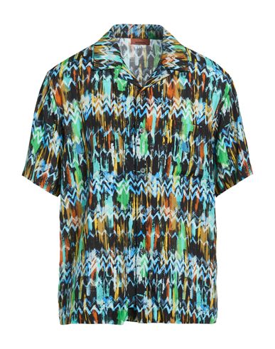 Man Shirt Azure Size XL Viscose