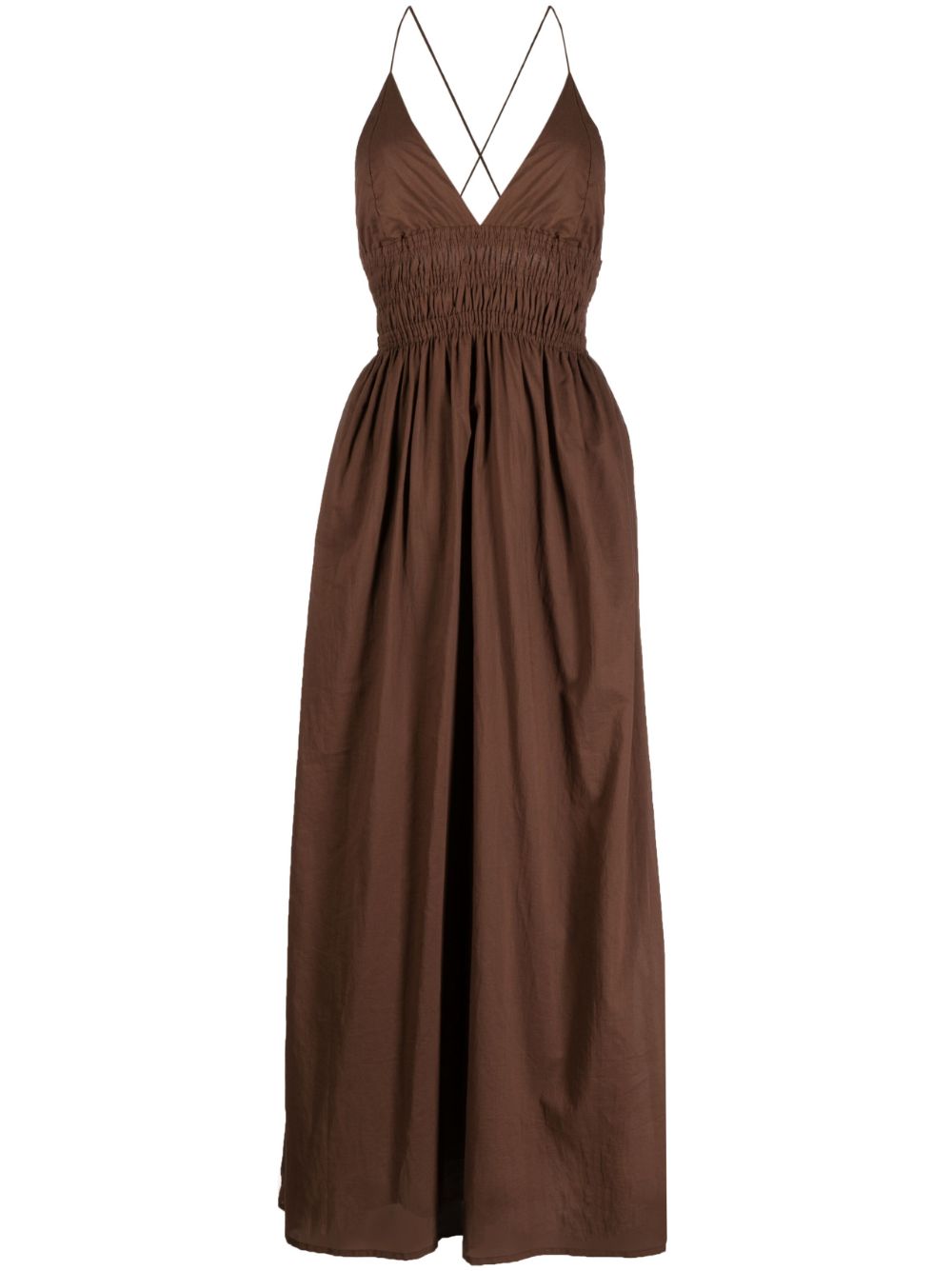 Bisetta V-neck sleeveless maxi dress - Brown