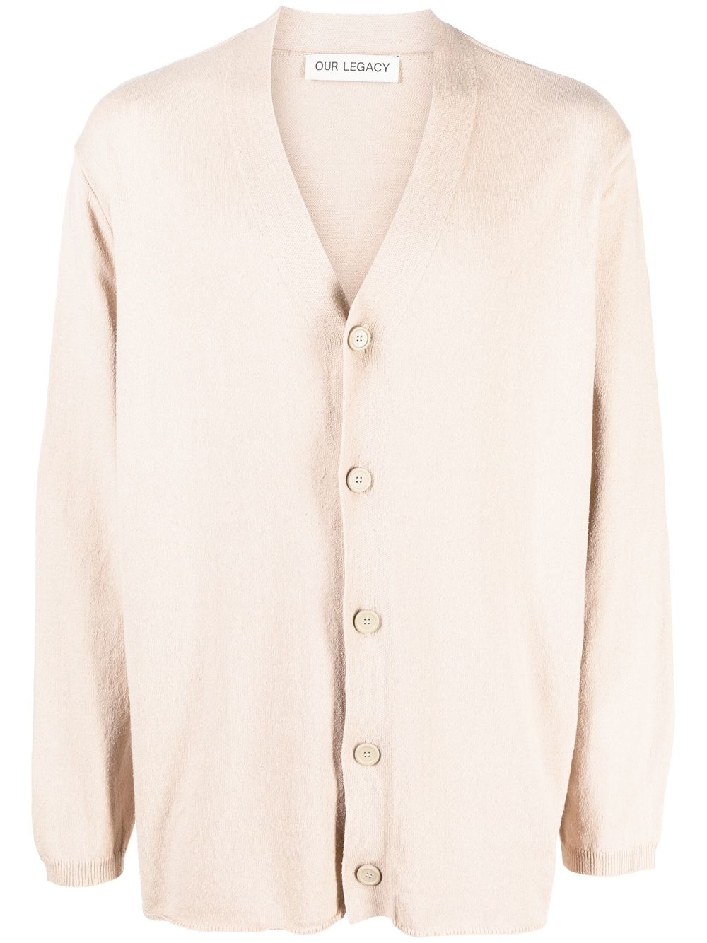 V-neck knitted cardigan - Neutrals